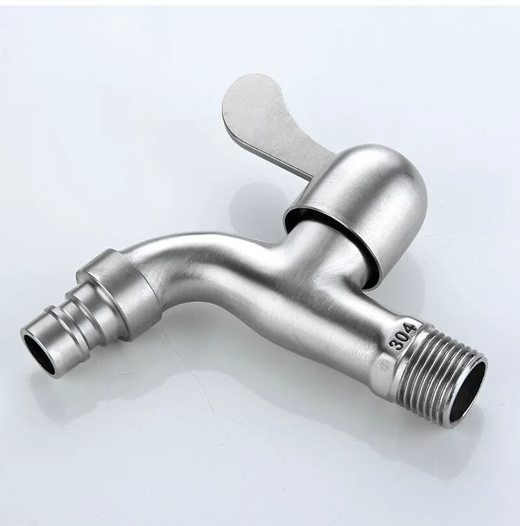 Factory direct selling 304 stainless steel washing machine water mouth water tap, fast opening water mouth balcony into the wall, single cold water mouth