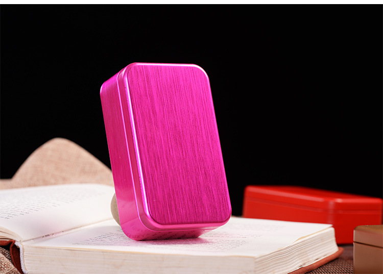 Caja de hojalata para té, caja de almacenamiento pequeña de hierro, caja de té cepillada, caja para cartas de juego, almacenamiento y organización image 9