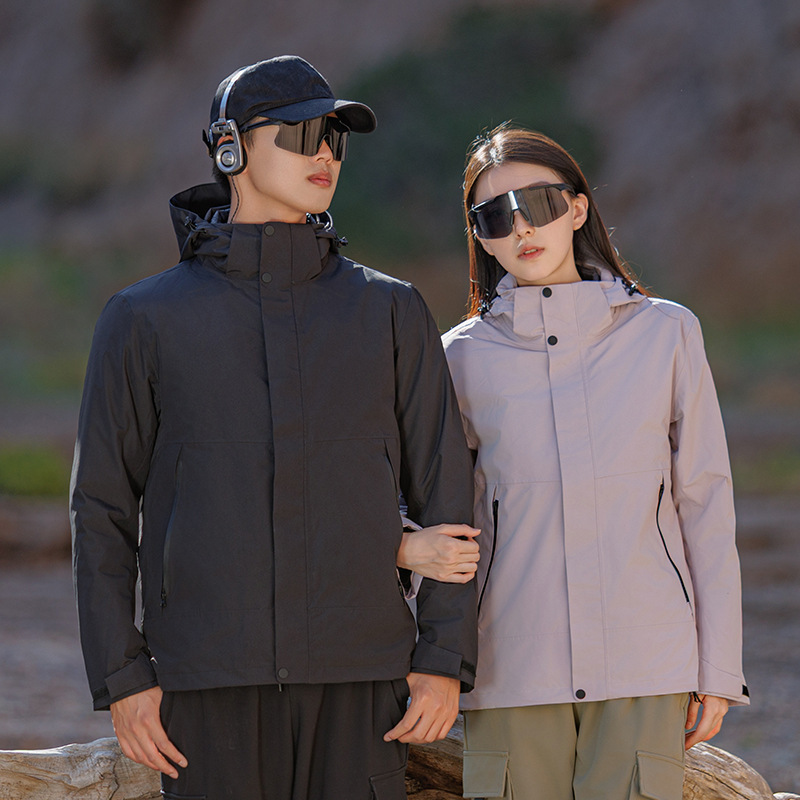 Autumn and Winter Men's and Women's Three-In-One Detachable Duck down and Goose down Liner Jacket Outdoor Work Clothes Windproof Mountaineering Jacket Autumn and Winter Men's and Women's Three-In-One Detachable Duck down and Goose down Liner Jacket Outdoor Work Clothes Windproof Mountaineering Jacket