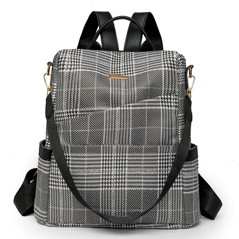 Ventas directas de fábrica 2024 verano nuevas señoras casuales mochila antirrobo moda color contraste mochila de viaje multifuncional