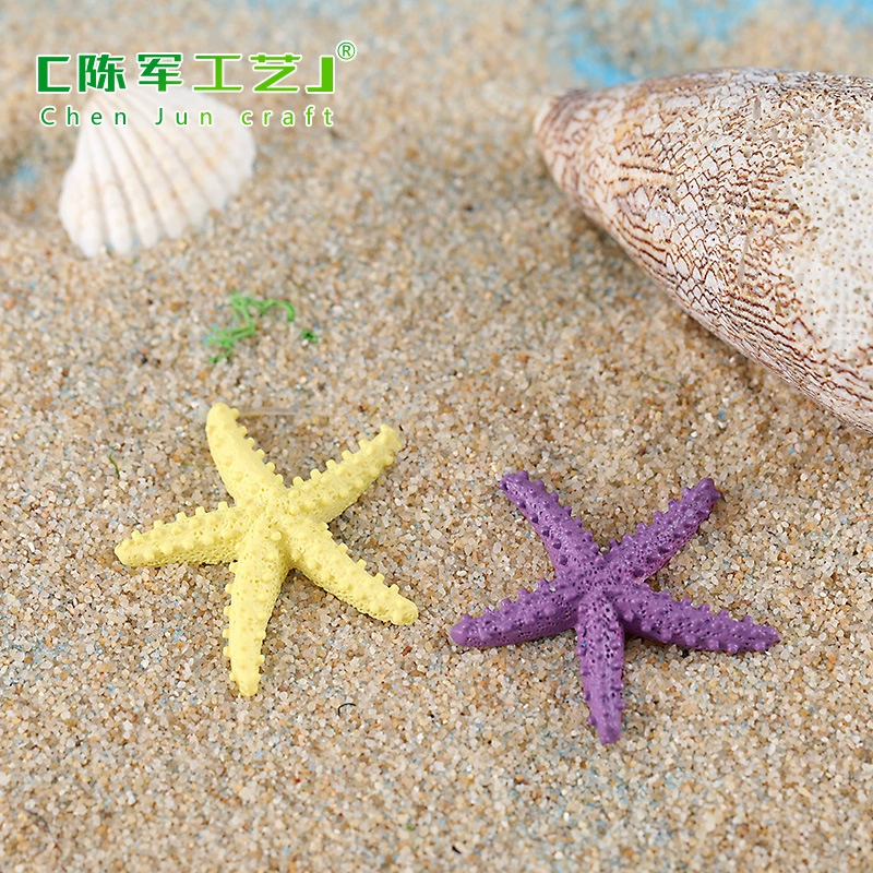Micro -landscape decoration Mediterranean -style resin striped starfish micro -landscape ornaments Creative resin