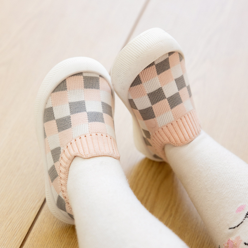 Zapatos para bebés 0 - 1 - 2 años de primavera y medio otoño zapatos suaves para bebés niñas y bebés zapatos para bebés antideslizantes a cuadros