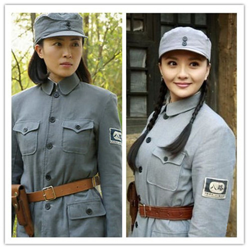 Adult Red Army Eighth Route Army clothing performance uniform Volunteer Army cotton linen men and women old military uniforms Red Guard uniform Anti-war clothing
