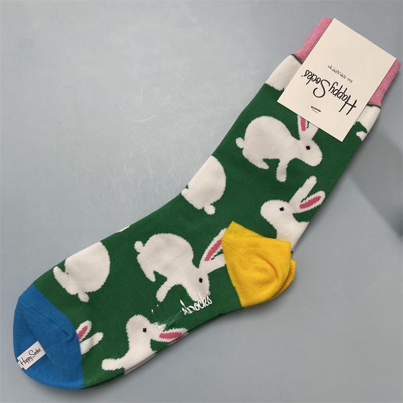 HappySocks彩色襪子女春秋ins潮網紅款動物系列中筒外穿街頭潮襪
