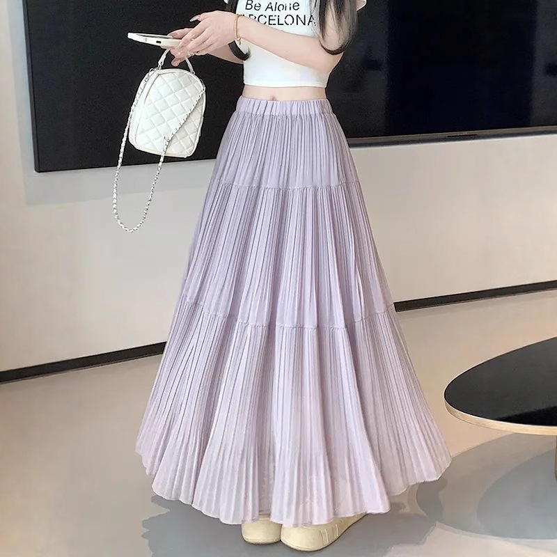 Gray Sequin Knitted Skirt for Women Spring & Fall New Style Small Draped A-Line Skirt High Waist Slimming Look Mid-Length Umbrella Skirt Gray Sequin Knitted Skirt for Women Spring & Fall New Style Small Draped A-Line Skirt High Waist Slimming Look Mid-Length Umbrella Skirt