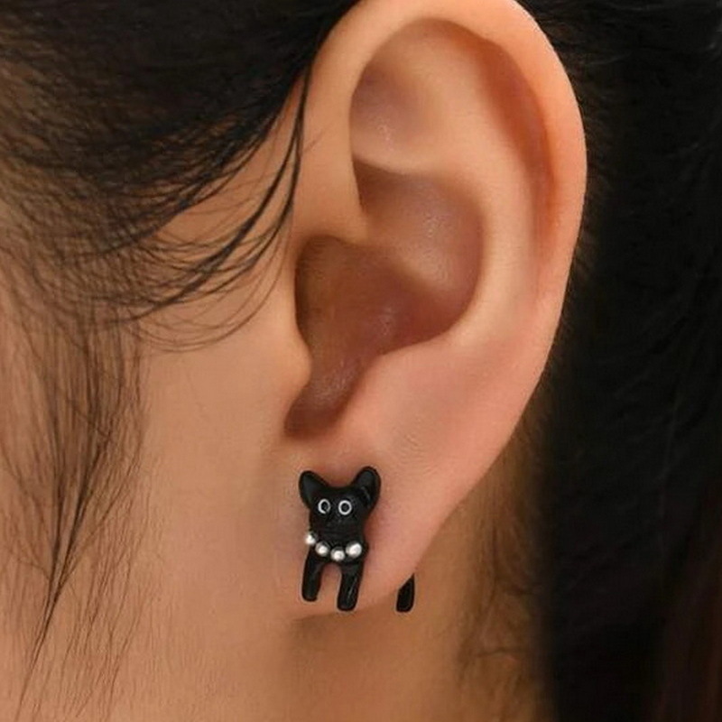 1 Pair Cute Cartoon Cat Plating Alloy Ear Studs display picture 2