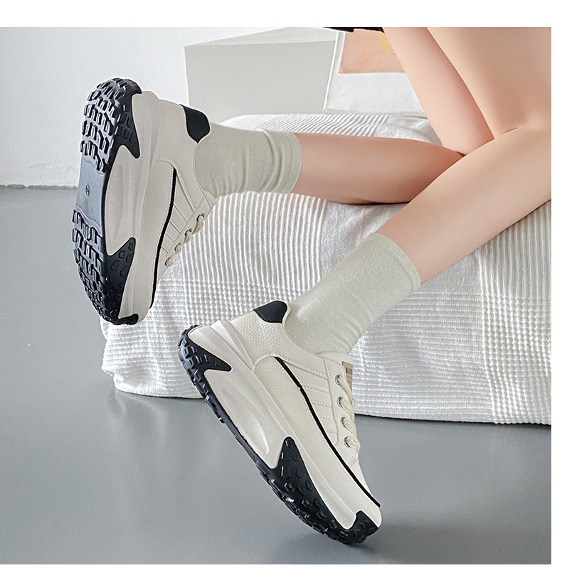 Women's Platform Running Sneakers Korean Style Height Increasing_voghion.com