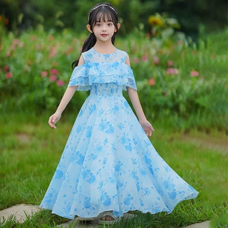 女童碎花连衣裙夏季2025新款小女孩雪纺夏款大童洋气童装儿童裙子