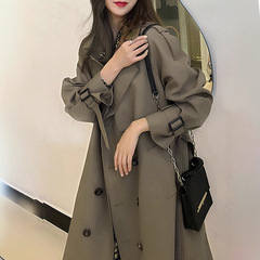 风衣外套女2025春秋新款小个子韩系中长款高级感女大衣chic英伦风