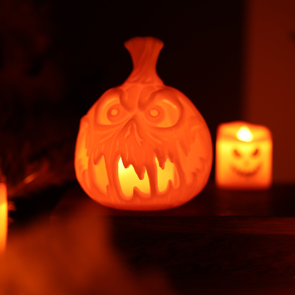 Adornos decorativos de Halloween, esqueletos, velas electrónicas, faroles de calabaza, accesorios para fiestas de Halloween, candelabros, faroles de calabaza image 35