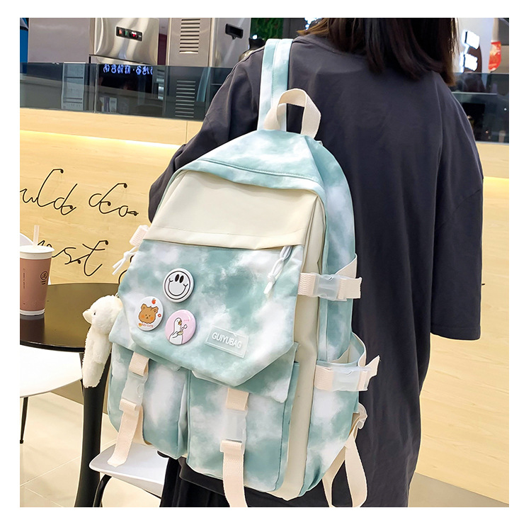 Fashion Tie-dye Large Capacity Canvas Bag Five-piece Set Wholesale Nihaojewelry display picture 2