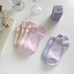 10雙彩色襪子女短襪春夏季薄款可愛日系純色低幫淺口運動學生船襪