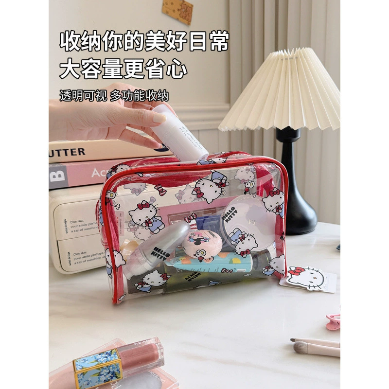 Прозрачная косметичка Sanrio с мультяшным принтом большая