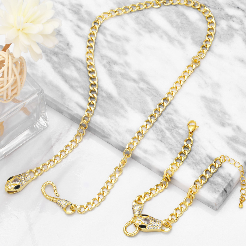 fashion snake-shaped bracelet necklace retro collarbone copper chain