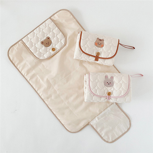 ins Korean bear baby diaper pad portable multi-functional waterproof and leak-proof diaper bag