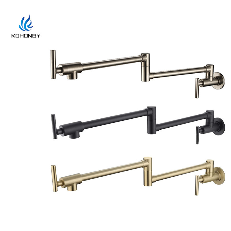 Customized Stainless Steel Foldableing Faucet Extended Kitchen Faucet Laundry Pool Household Rotating Single Cold Universal Wall-Mounted