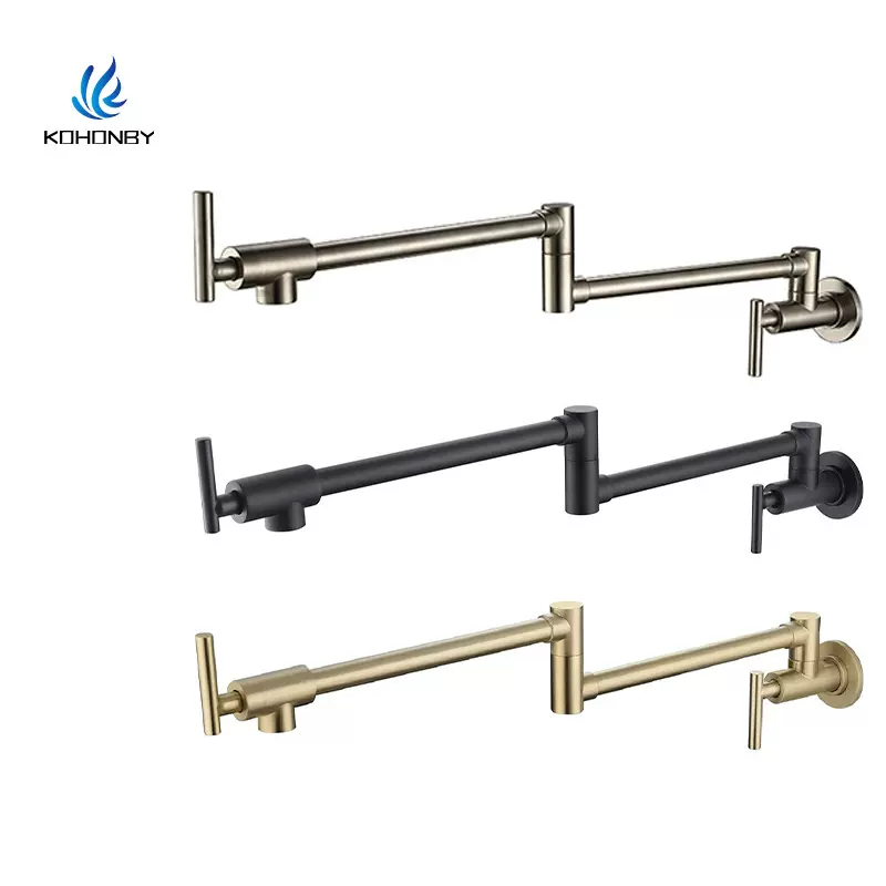 定制不锈钢折叠水龙头加长厨房龙头洗衣池家用旋转单冷万向入墙式