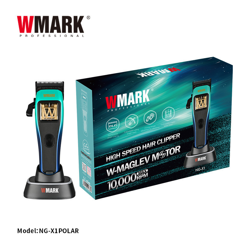 WMARK バリカン LCD 磁気浮上プロフェッショナルクロスボーダーライトディスプレイ電気プッシュ DLC カッターヘッドバリカン NG-X1 オーロラ|undefined