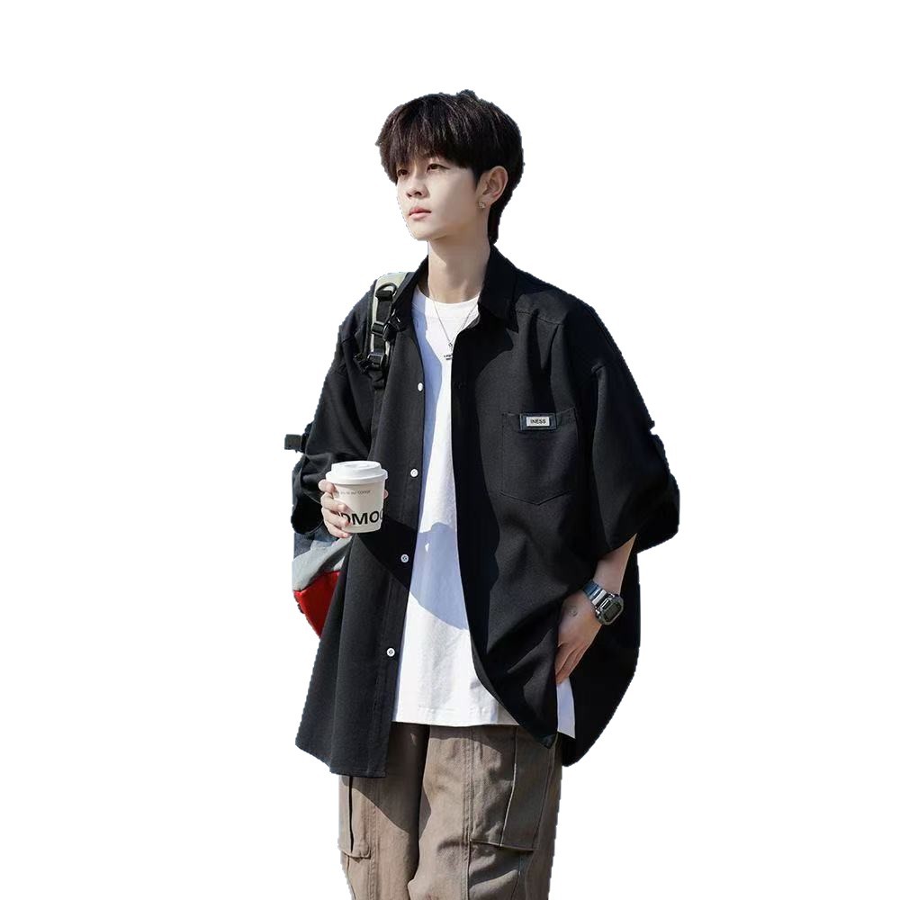 남성 여름 반팔 셔츠 캐주얼 와이드핏 데일리 상의