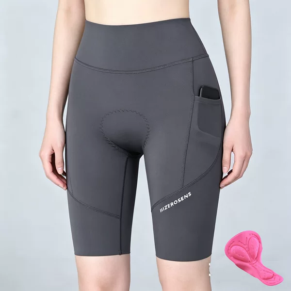 Summer Women's Cycling Shorts, Bicycle Shock-Absorbing Cushion Pants, Road Mountain Bike High-Elastic Yoga Sports Shorts