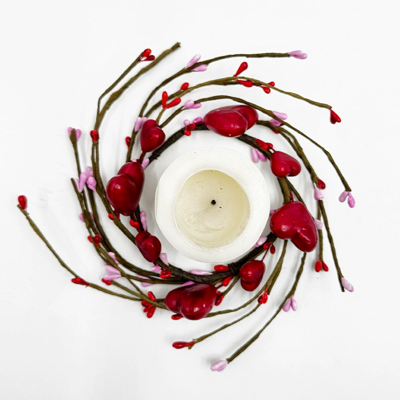 Valentine's Day heart-shaped candle holder festive wedding centerpiece candle ring artificial heart heart-shaped candle ring