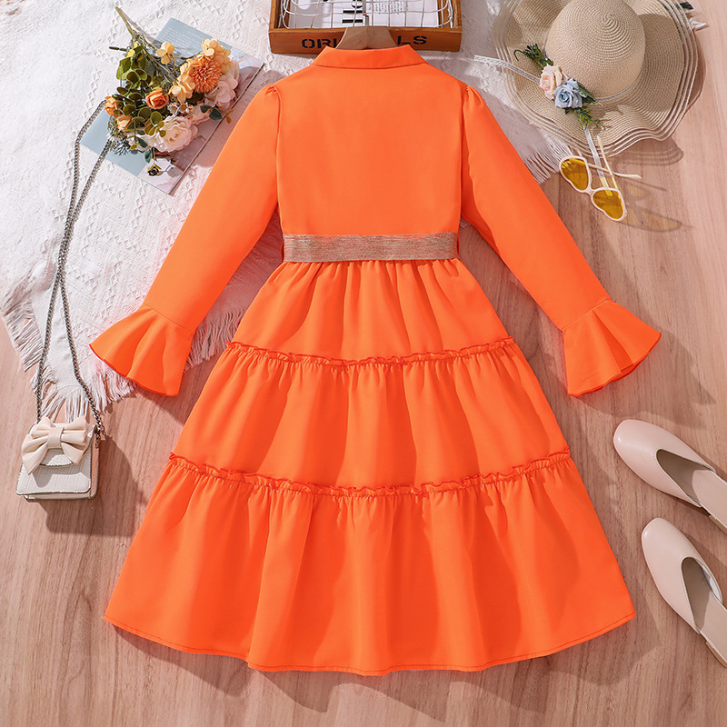ヨーロッパとアメリカの子供服2025春新作クロスボーダーAmazonウィッシュAliExpress長袖気質シャツドレス|undefined