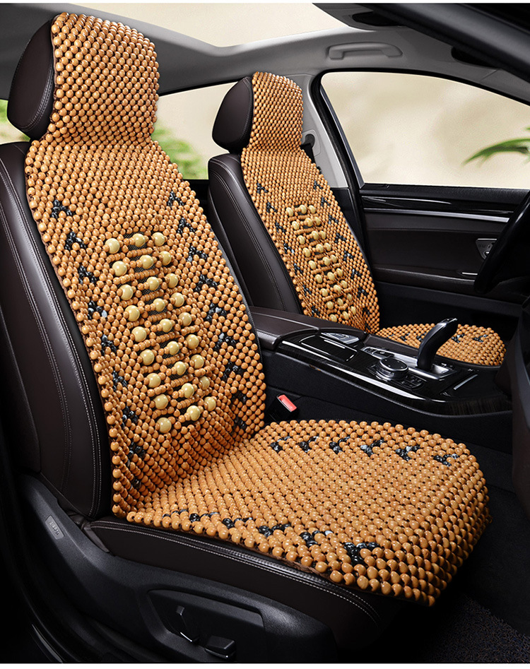 Car Wooden Bead Single Seat Anti-Slip Bottom Hand-Threaded Beads Do Not Fall Apart Breathable Single-Sheet Universal Summer Mat