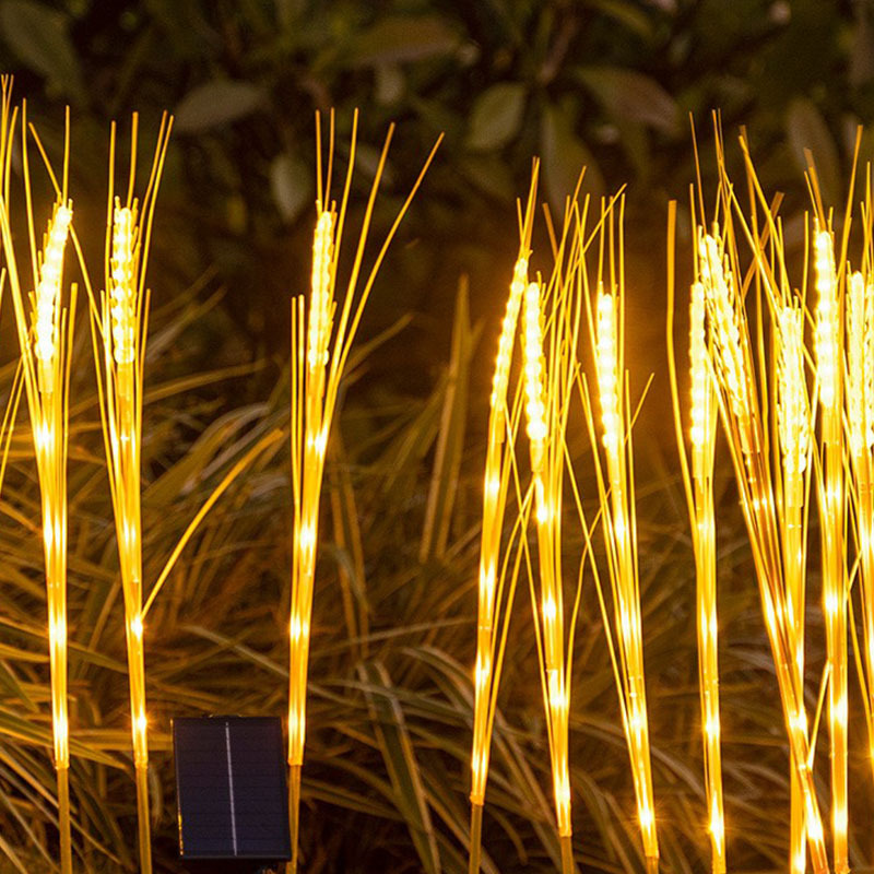 Solar LED Glowing Wheat Ear Lamp, Rice Lamp Outdoor Waterproof Garden Lighting Project Decorative Ground Stake Lawn Lamp