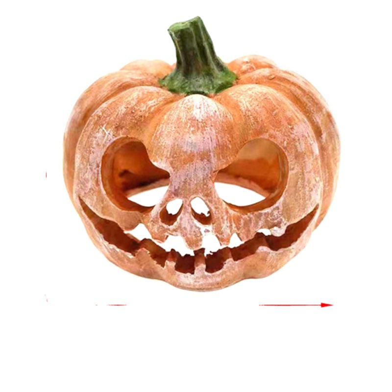 Pecera Decoración de paisaje de calabaza de bricolaje Pescado y camarones Casa de refugio Resina de Halloween Smiley Decoración de acuario transfronterizo Nuevo