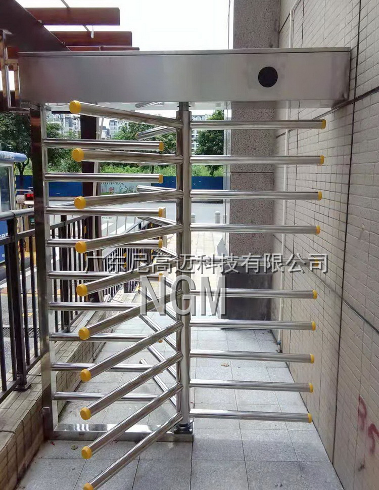 尼高迈全高转闸电动门 罗村依云华府小区旋转闸 三翼 不锈钢辊闸