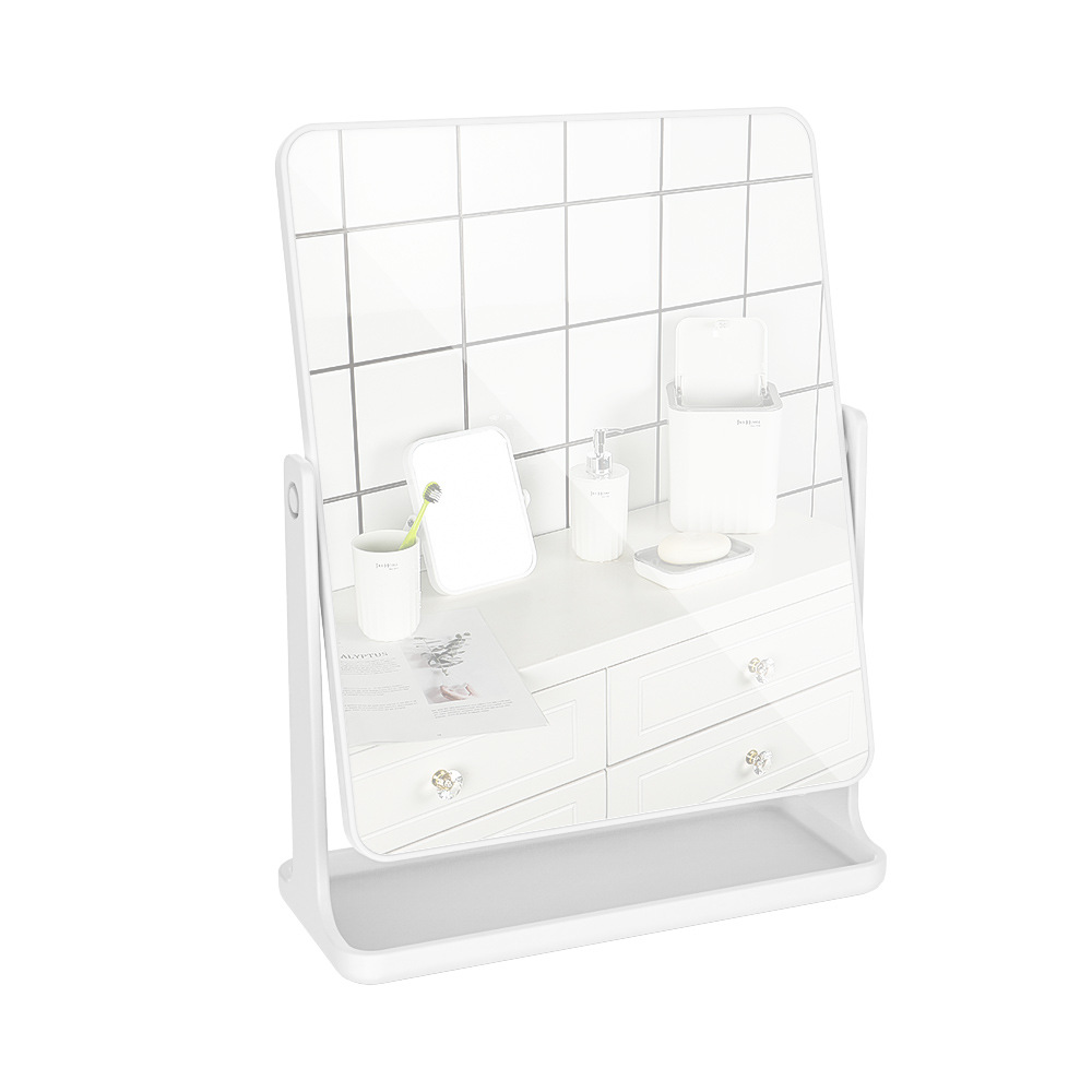 Espejo de maquillaje de escritorio espejo de vestidor dormitorio en casa Nordic giratorio simple cuadrado espejo de una cara