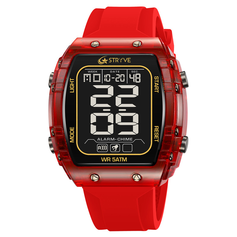 STRYVE 8031 moda hombre reloj deportivo digital nocturna electrónica reloj de pulsera impermeable al aire libre reloj de estudiantes