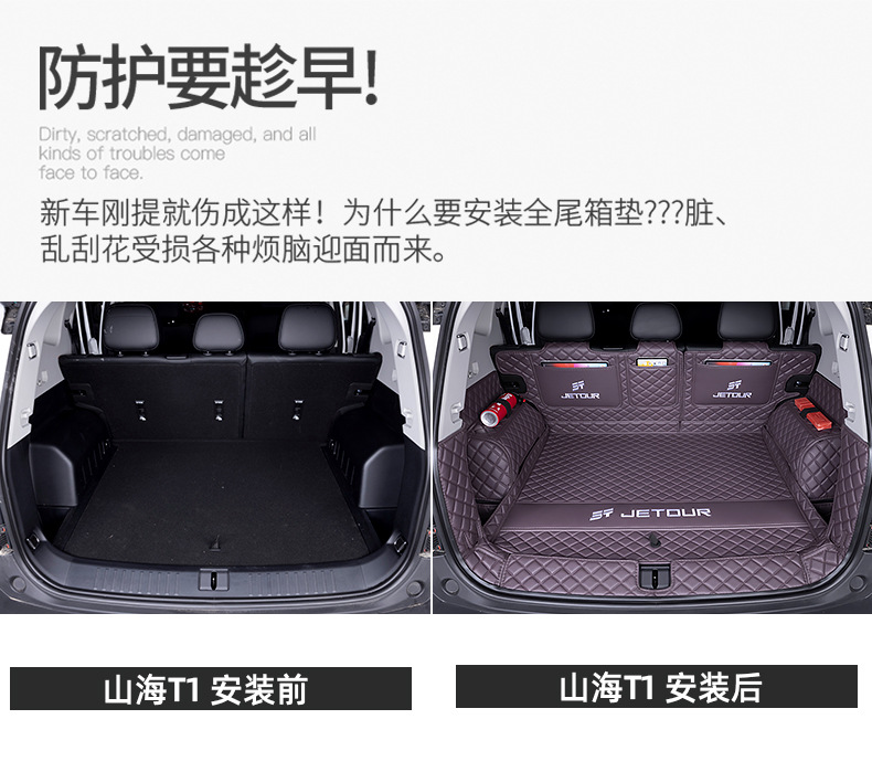 Jietu Shanhai T1 Trunk Mat Full Surround Shanhai T1 Tail Box Mat Car Interior Modification Decoration Special Accessories
