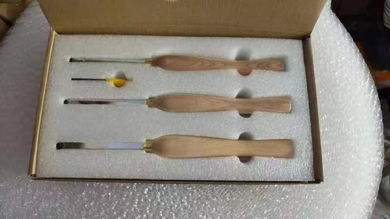 3PC 중형 너도밤나무 손잡이 원형 막대 폐기 터닝 도구 우편 주문 박스