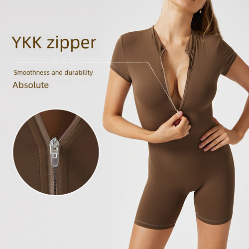 Sports Yoga Bodysuit Short Sleeve Women High-Waist Slimming Tummy Control High Elasticity Discreet Running Fitness Yoga Clothes Autumn