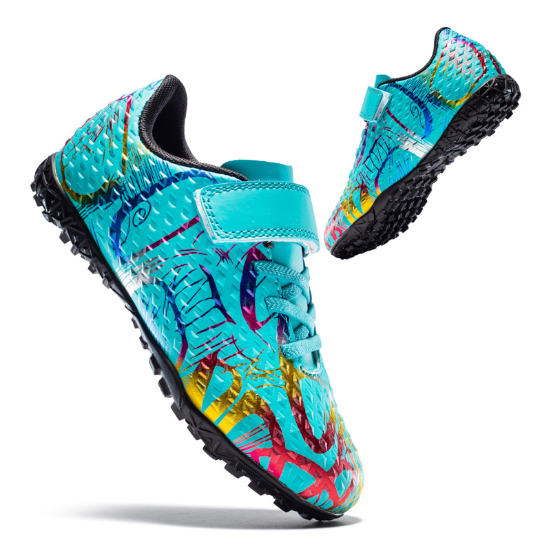 Zapatos de fútbol para niños velcro entrenamiento profesional de estudiantes de primaria zapatos de clavos de camuflaje TF zapatos de fútbol de clavos rotos