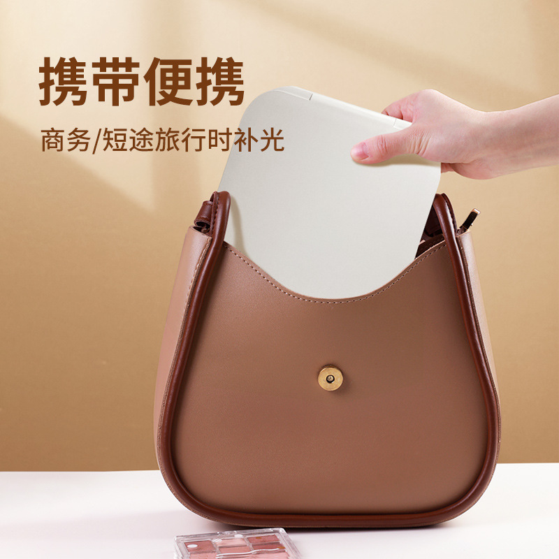 LED táctil espejo de maquillaje con luz Flip portátil plegable espejo maquillaje LED luz Escritorio de tres colores luz espejo de maquillaje