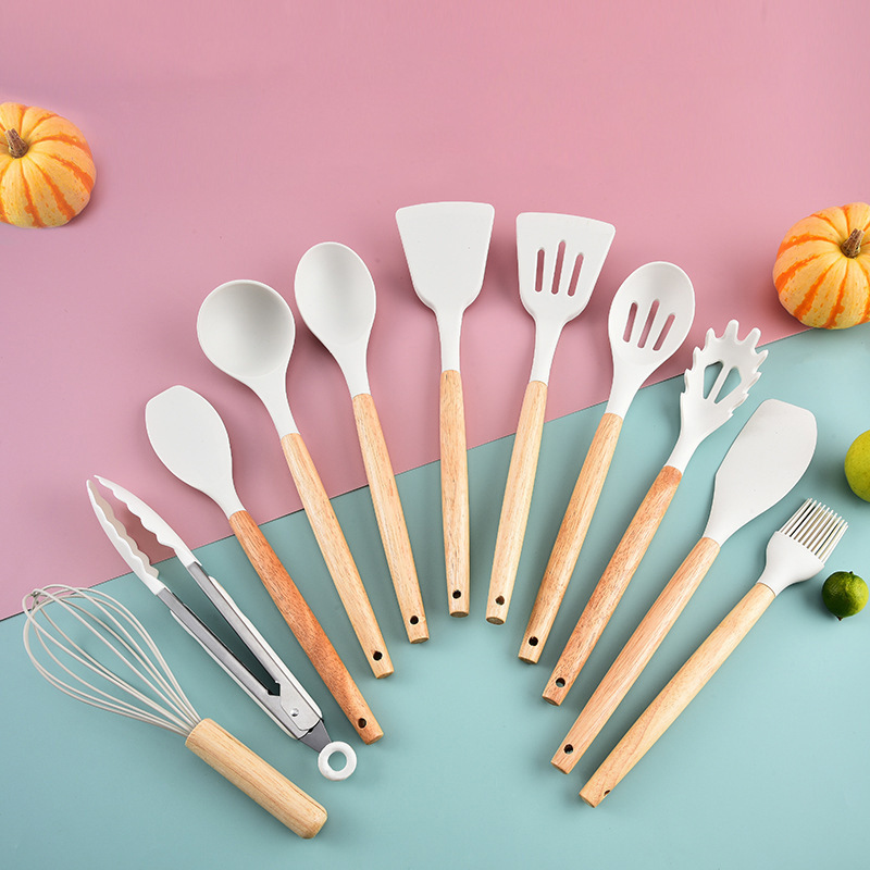 Juego de cuchillos Cuchillo de cocina Cuchillo de cocina Tijeras para el hogar Juego de utensilios de cocina de silicona Juego de 19 piezas de color Combinación de pala y cuchara