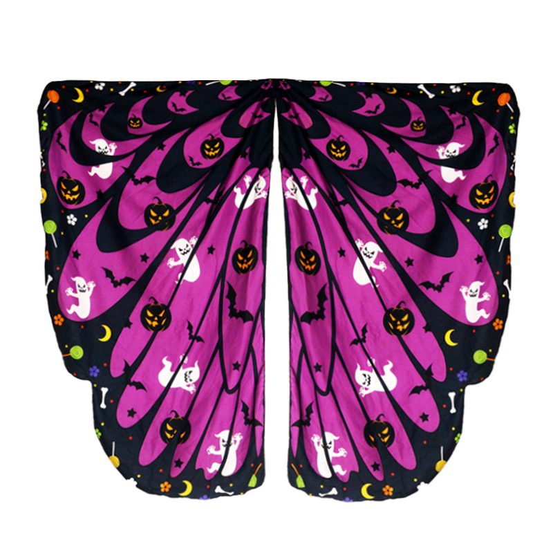 Capa rayada rotatoria murciélago ala capa de punto sopa bifurcada borde de onda baile espectáculo de terror celebración TK