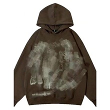 S 70759 Graffiti Pink Loose Hoodie �T�f�����l�� �W���羳