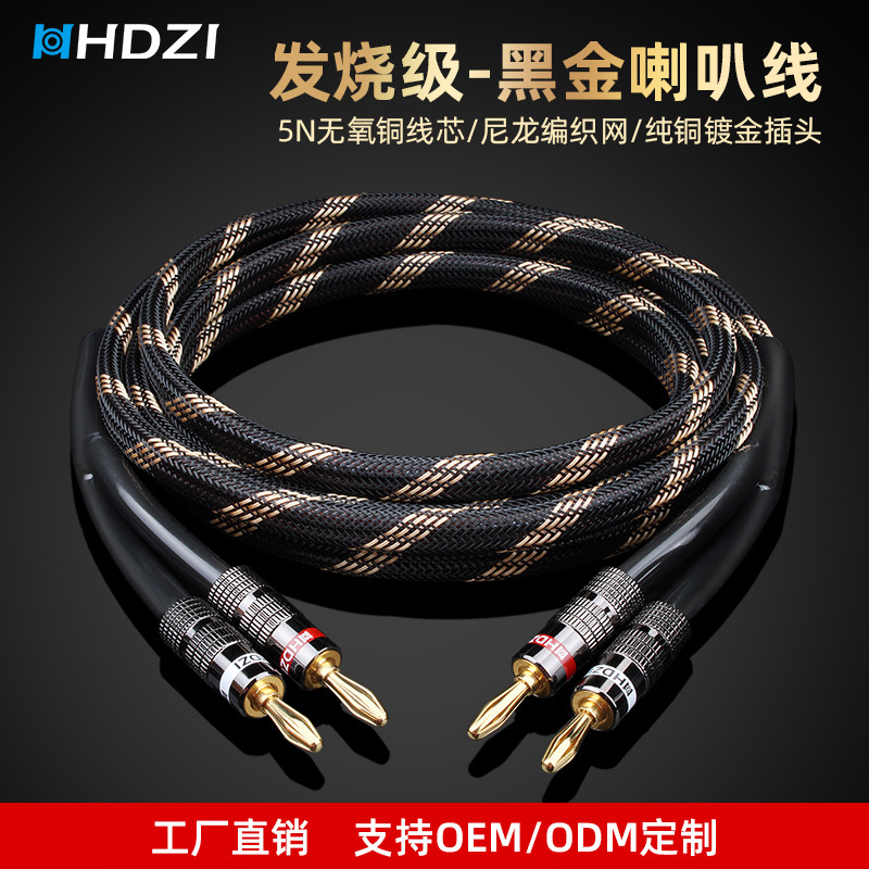 HHDZI Fever Horn Line Pure Copper Belt Silver Plated God Line Main Speaker Surround HIFI Audio Connection Special Line