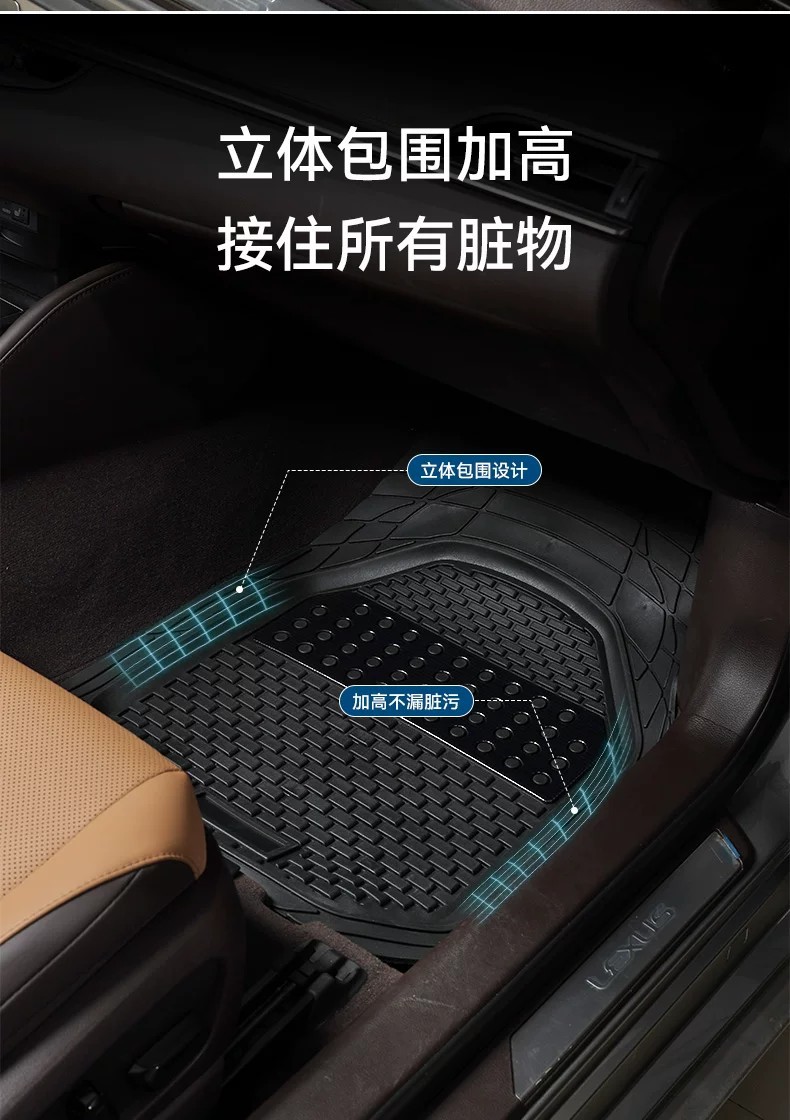 New universal car floor mat for the driver's side, waterproof, non-slip, dirt-resistant, cuttable silicone carpet-style mat