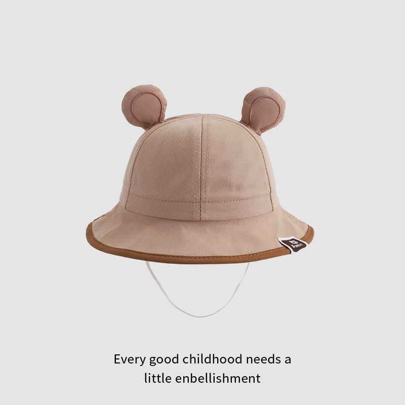 Sombrero de bebé primavera y otoño oso pequeño sombrero de pescador lindo niño niñas sombrero de sol bebé versátil sombrero de sol verano delgado