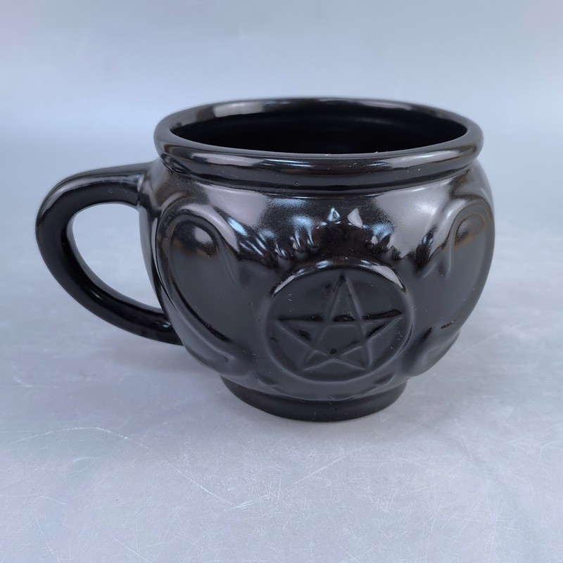 Creativo relieve araña pentagrama copa de bruja copa de crisol copa de café de bruja de Halloween taza de cerámica transfronteriza