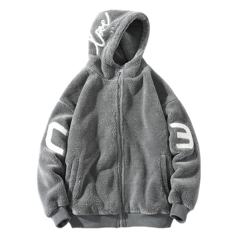 Ropa de invierno con forro polar engrosado abrigo de algodón acolchado para adolescentes cálido abrigo de lana de cordero para hombres