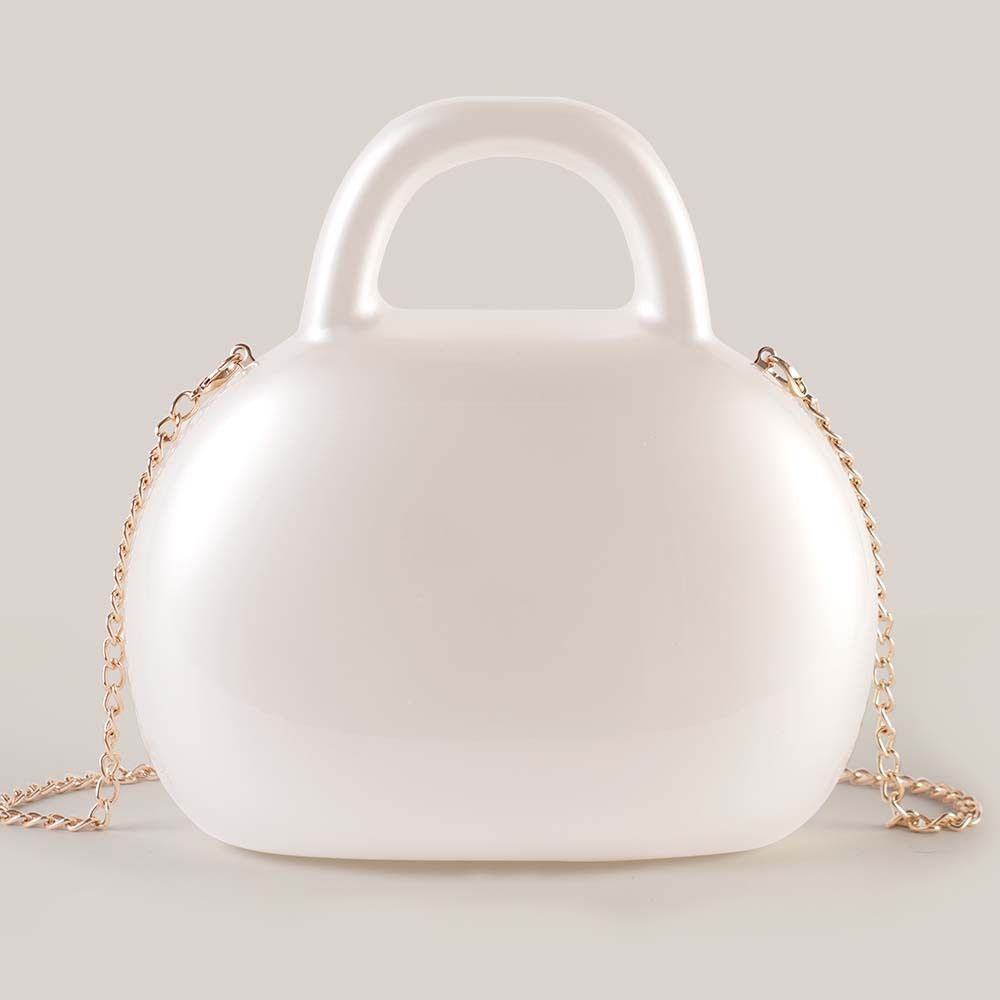 Elegant Acrylic Handbag With Chain Strap Chic Clutch For Evening Parties & Daily Use, Minimalist Tote Bag With Magnetic Closure, Trendy Accessory_voghion.com