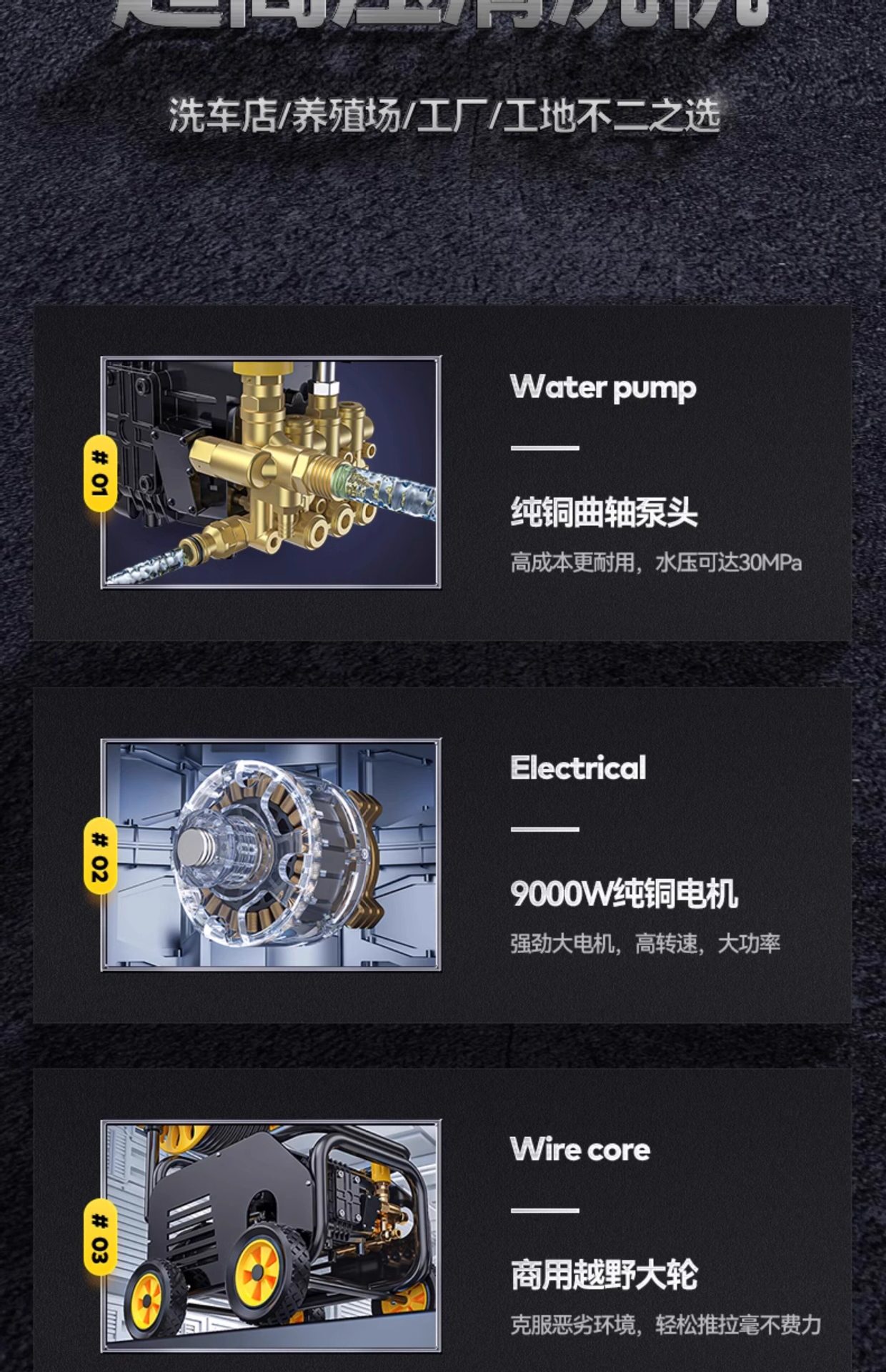 Delixi Car Washing Machine 220V Commercial High-Pressure Cleaning Machine Household Garden Water Pump High-Power Powerful Floor Cleaning Water Gun