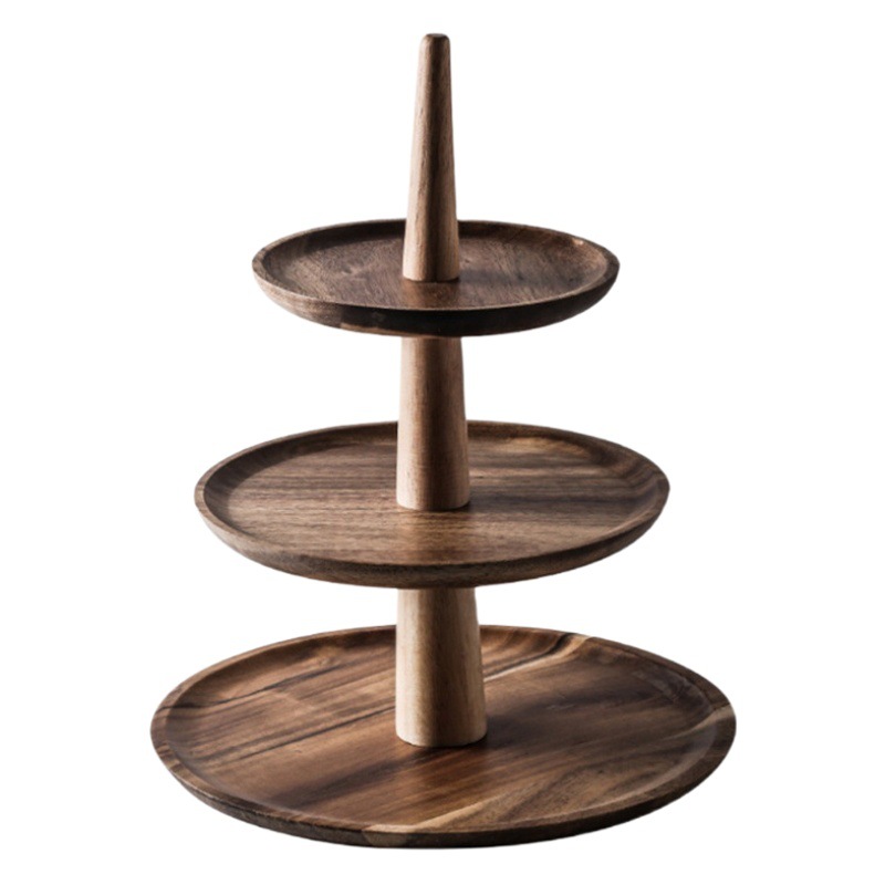 Bandeja de frutas de madera, sala de estar, mesa de café para el hogar, té de la tarde de varios pisos, postre, plato de pastel, postre, estante de exhibición de recepción