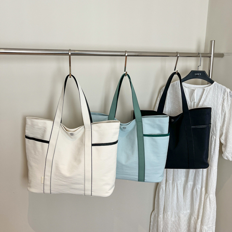 New large tote bag, simple and lightweight shoulder bag, sports commuter bag, fitness casual handbag, cross-border wholesale