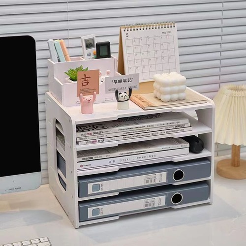 Office multi-functional file storage rack office supplies multi-layer shelf A4 document rack folder storage rack